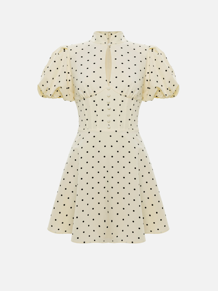 AVJA Puff-Sleeve Mini Dress