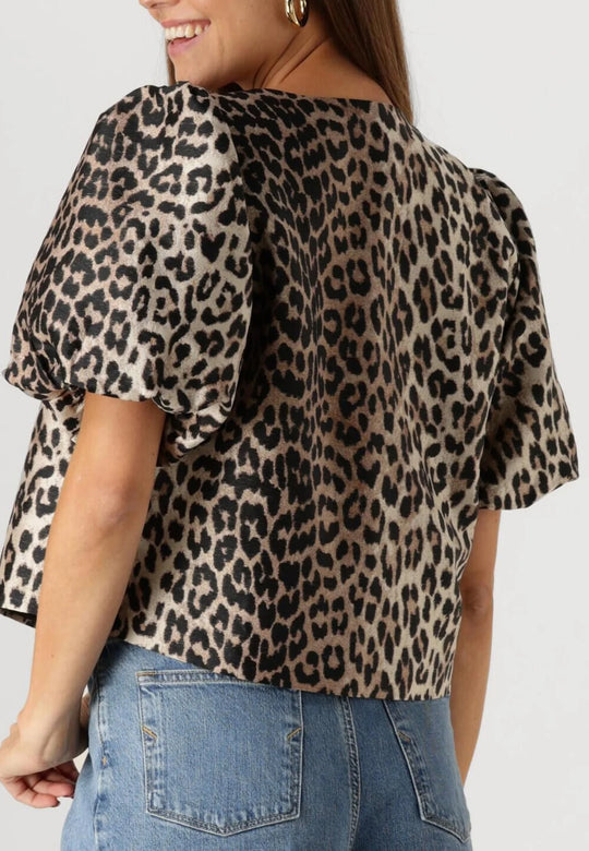 ALKA Lace Puff-Sleeve Top