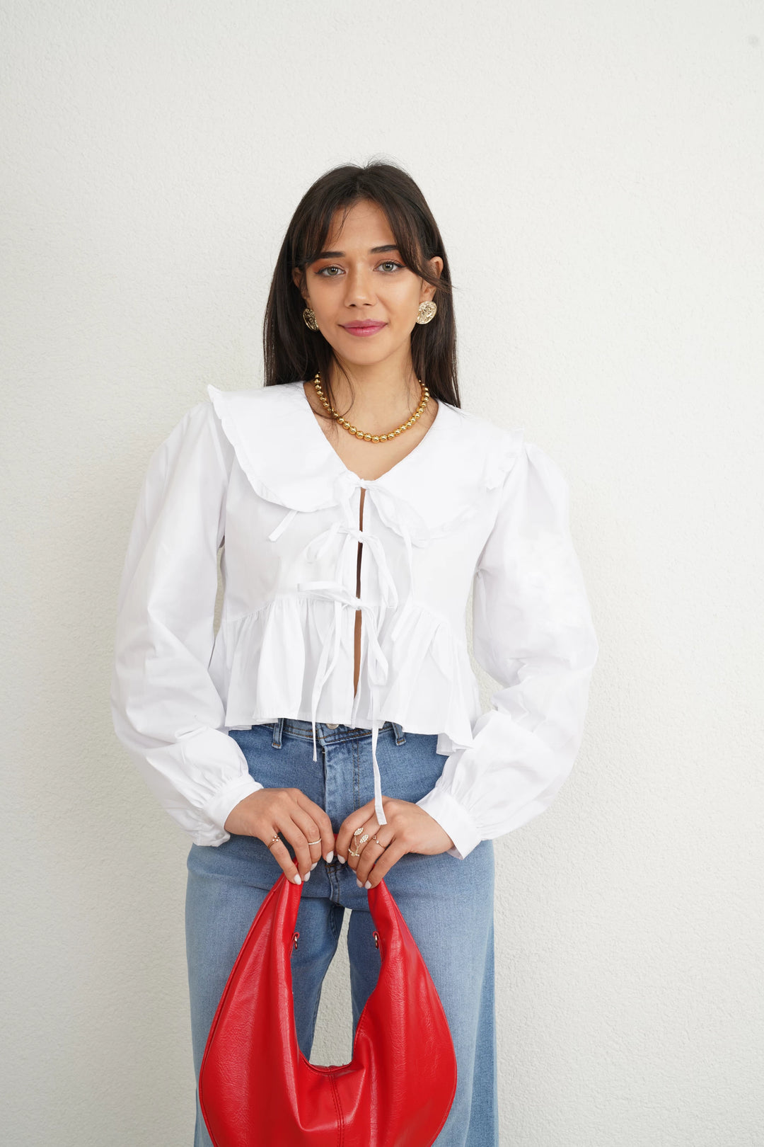 PETAL Lace Collar Cardigan Top