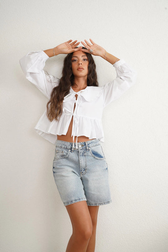 PETAL Lace Collar Cardigan Top