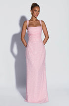 AVNA Lace Halter Maxi Dress