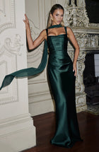 AVNA Lace Halter Maxi Dress