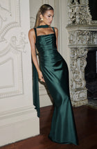 AVNA Lace Halter Maxi Dress