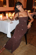 AVNA Lace Halter Maxi Dress