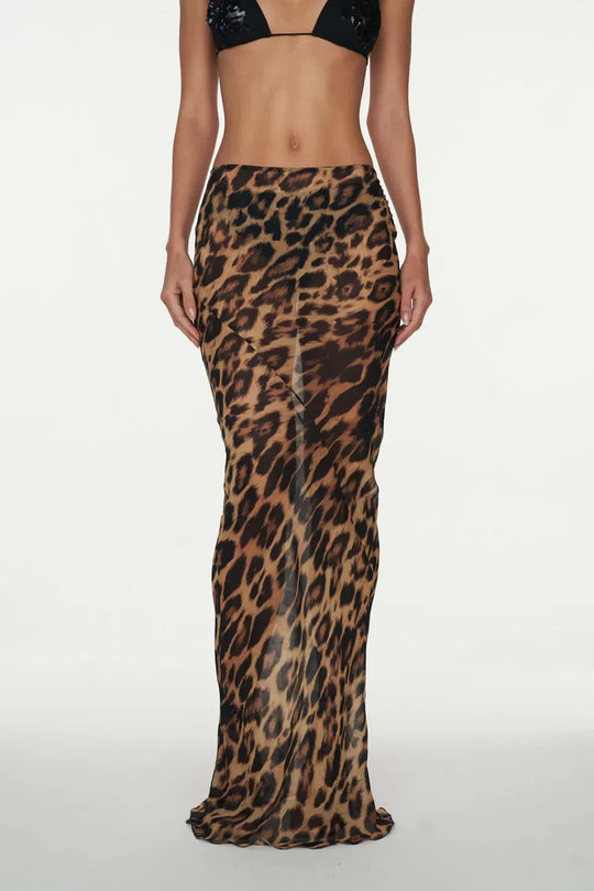 ALIA Leopard Skirt