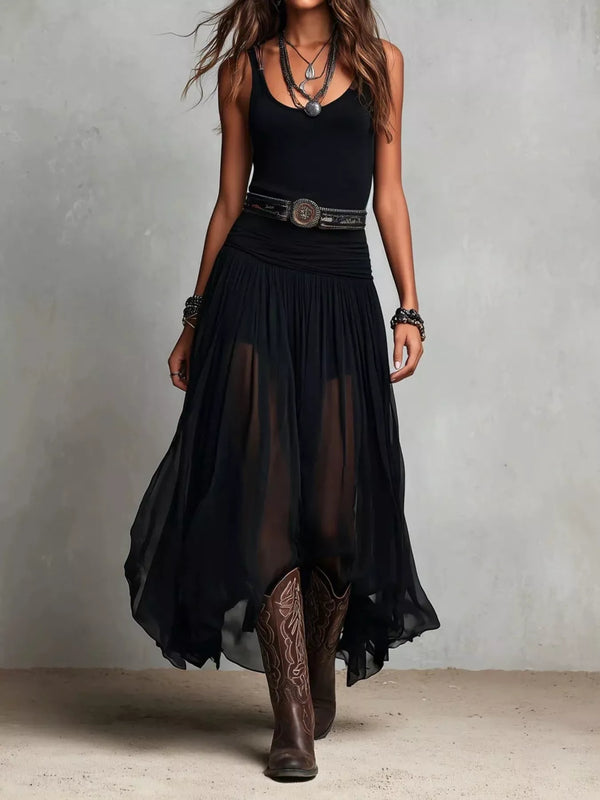 Full Size Scoop Neck Sleeveless Maxi Dress Plus Size