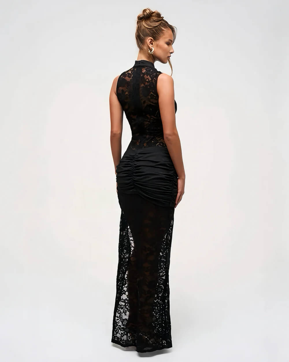 INÈS Lace Slit Evening Maxi