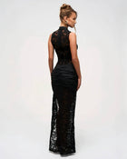INÈS Lace Slit Evening Maxi