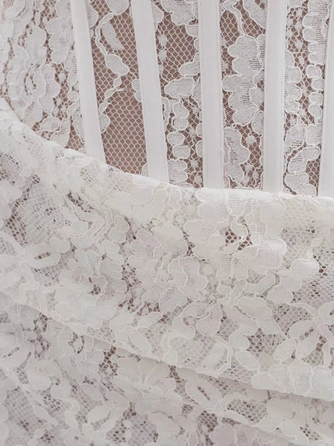 AMMA Lace Strapless Mini Dress