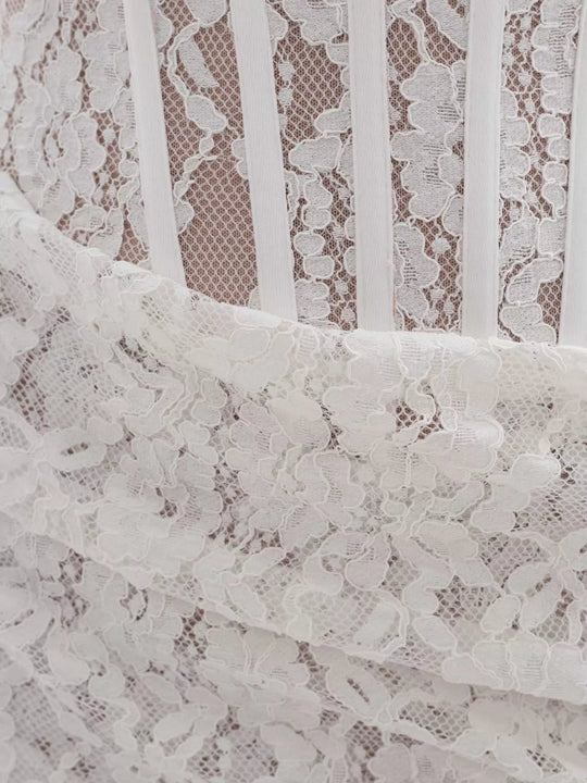 AMMA Lace Strapless Mini Dress