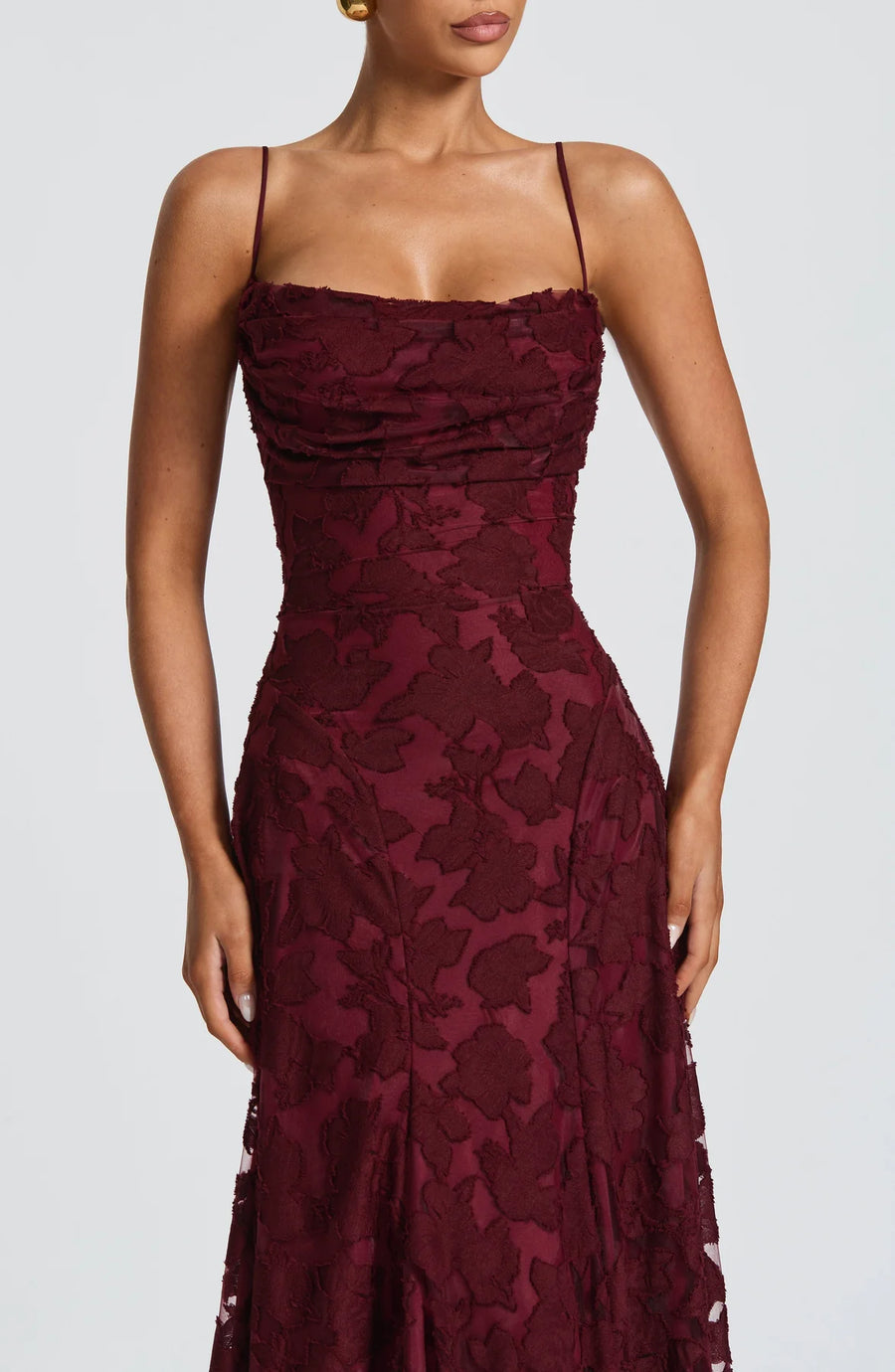ARWA Lace Off-Shoulder Maxi Dress