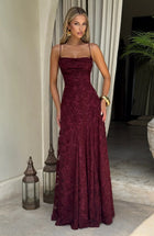 ARWA Lace Off-Shoulder Maxi Dress