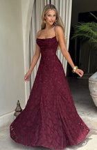 ARWA Lace Off-Shoulder Maxi Dress
