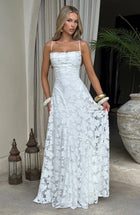 ARWA Lace Off-Shoulder Maxi Dress