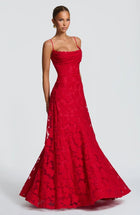 ARWA Lace Off-Shoulder Maxi Dress