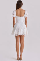 AVKA Lace Pleated Mini Dress