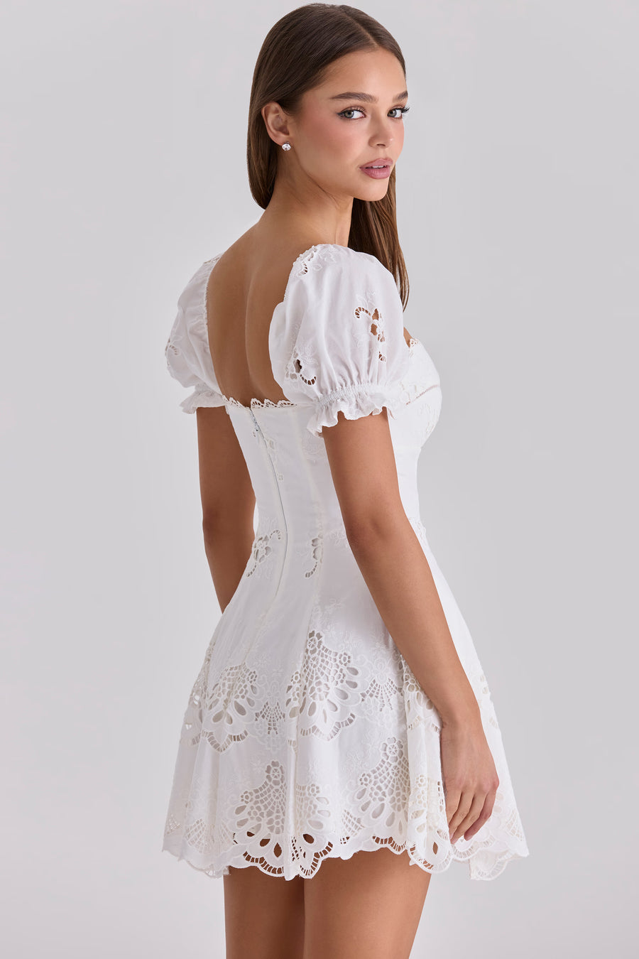 AVKA Lace Pleated Mini Dress