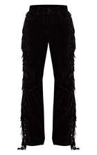 Black Suede Fringe Pants