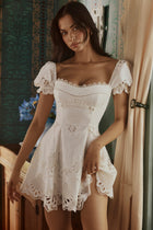 AVKA Lace Pleated Mini Dress