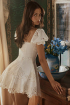 AVKA Lace Pleated Mini Dress