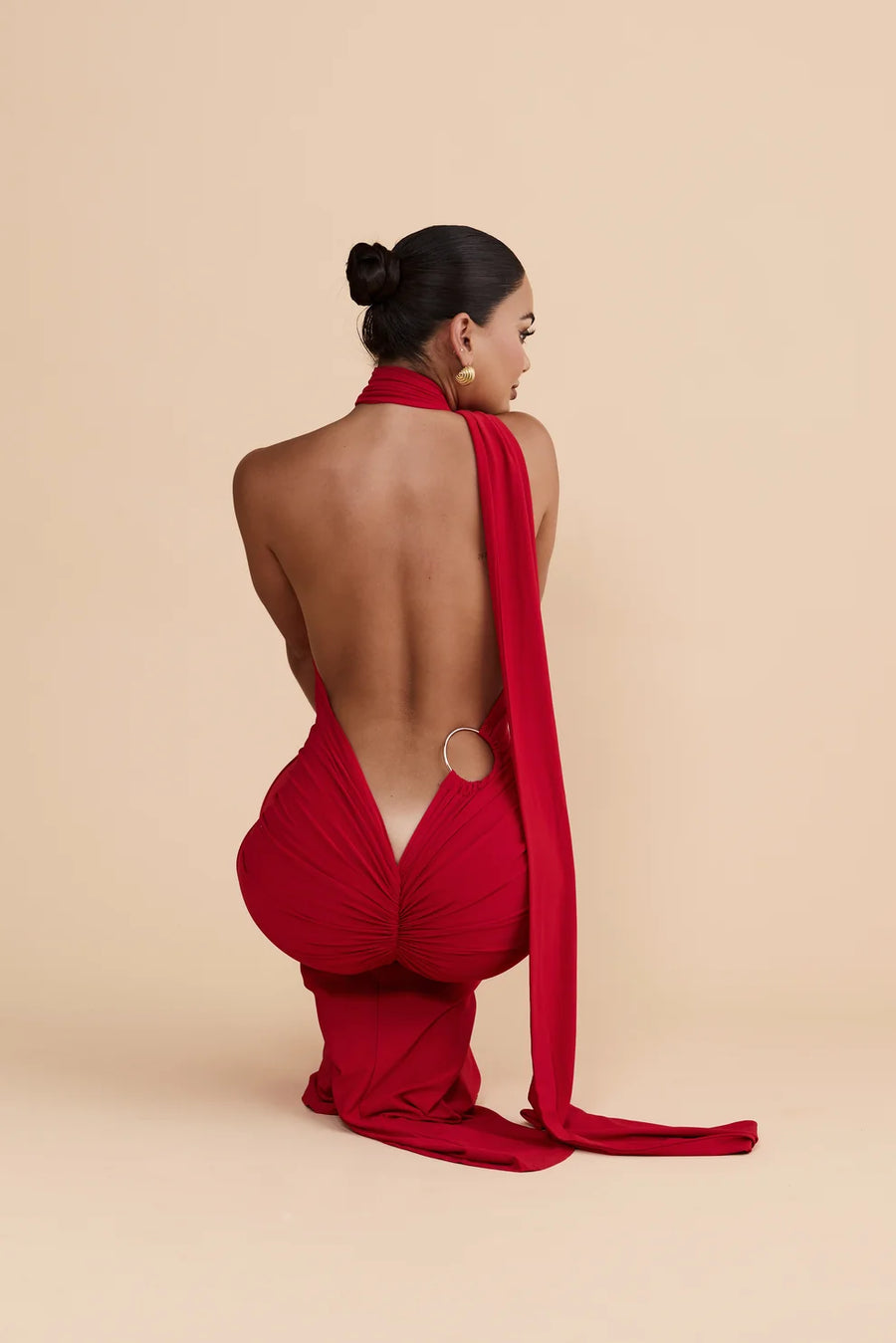 AOSA Backless Maxi Dress
