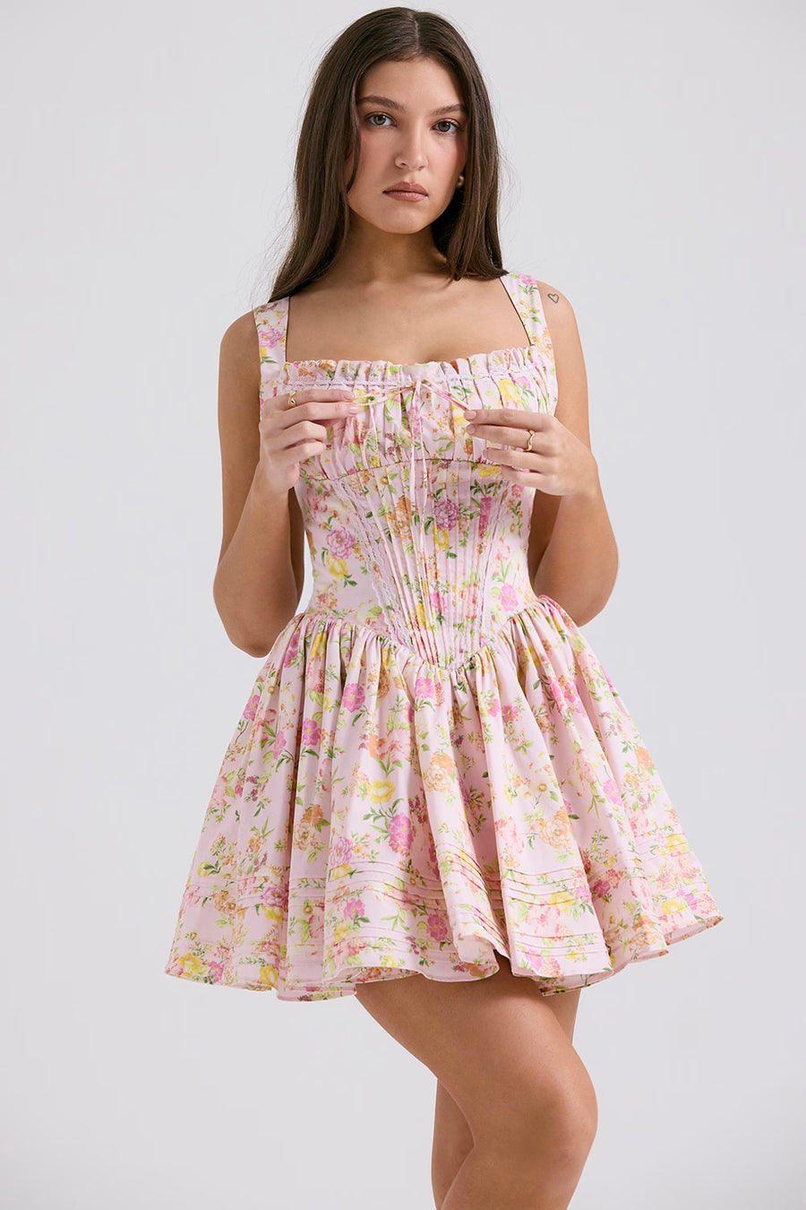 ANVA Lace Backless Mini Dress