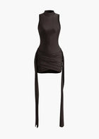 TESS Ruched Turtleneck Mini