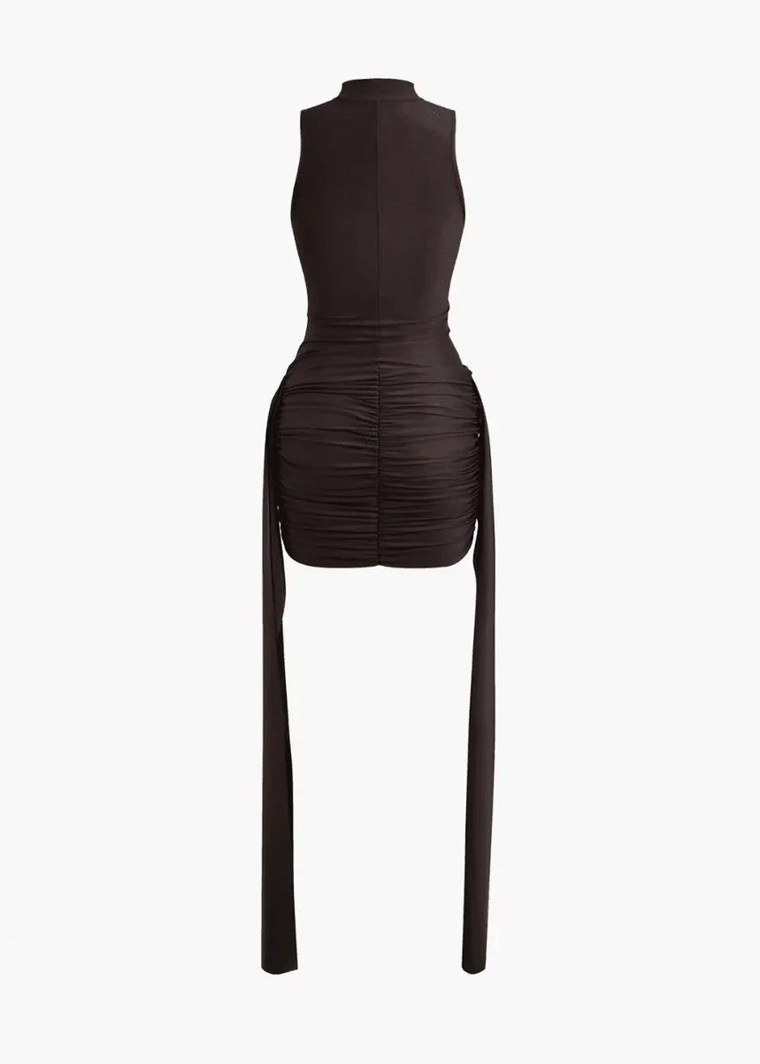 TESS Ruched Turtleneck Mini