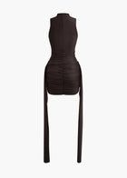 TESS Ruched Turtleneck Mini