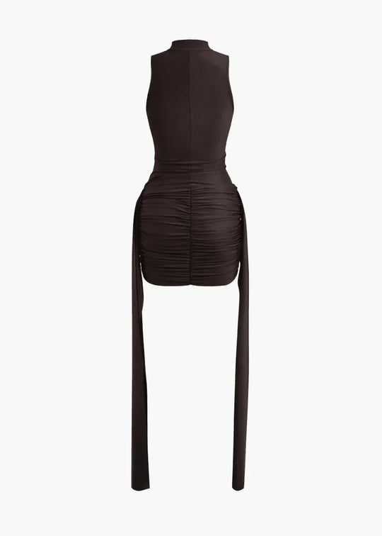 TESS Ruched Turtleneck Mini