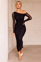 ZARA Mesh Ruched Midi