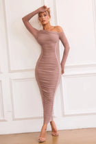 ZARA Mesh Ruched Midi