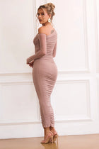 ZARA Mesh Ruched Midi