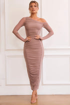 ZARA Mesh Ruched Midi