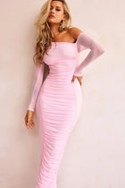 ZARA Mesh Ruched Midi