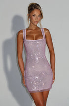 ARSA Sequin Backless Mini Dress