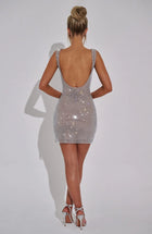 ARSA Sequin Backless Mini Dress