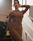 ALEA Sequin Backless Maxi Dress