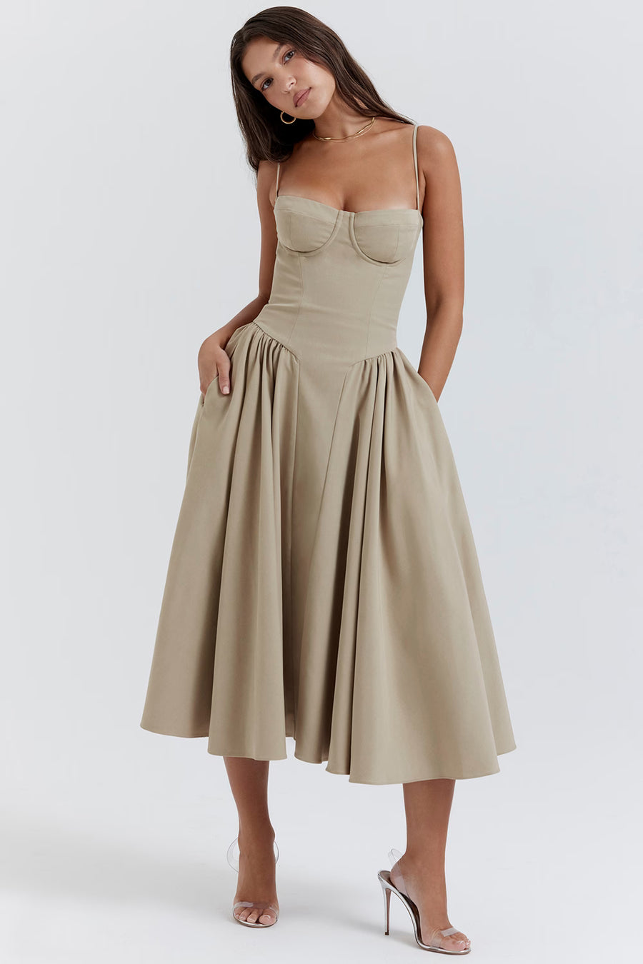 AOEA Backless Midi Dress