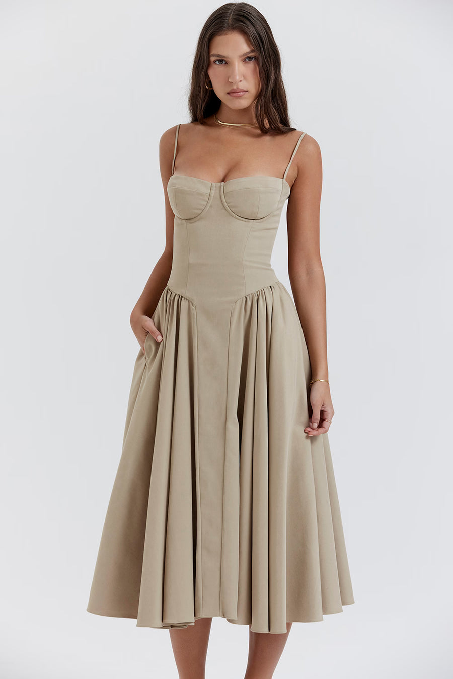AOEA Backless Midi Dress