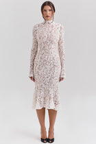 AUMA Lace Bodycon Midi Dress