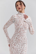 AUMA Lace Bodycon Midi Dress