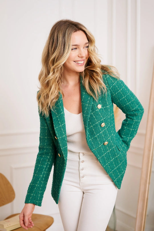REINA Houndstooth Blazer Coat